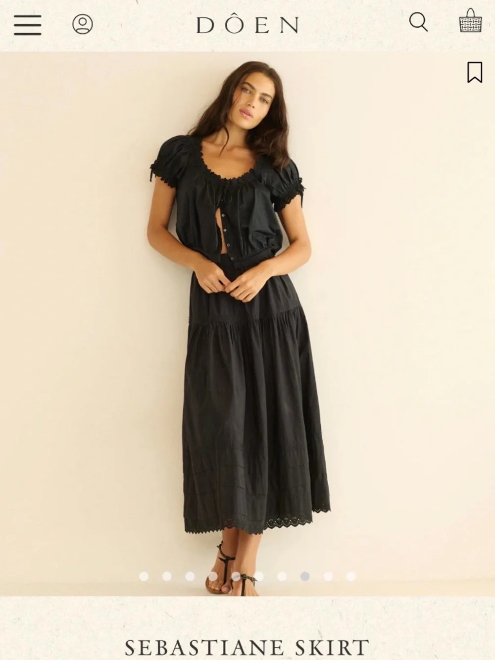 Doen Sebastiane Skirt Size M Black - Picture 1 of 7